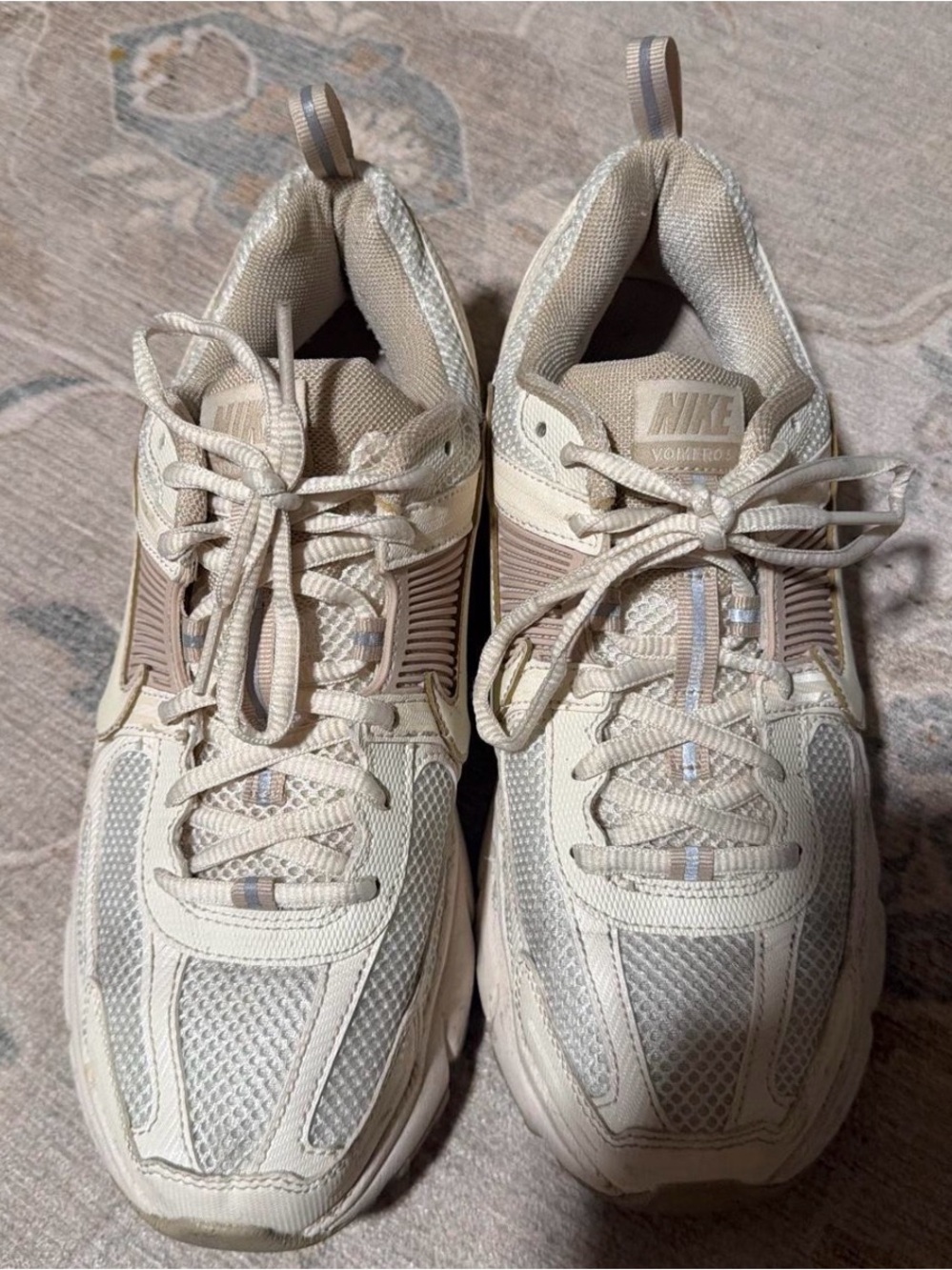 Nike Cream/Tan Zoom Vomero 5 Athletic Sneakers - Picture 2 of 6